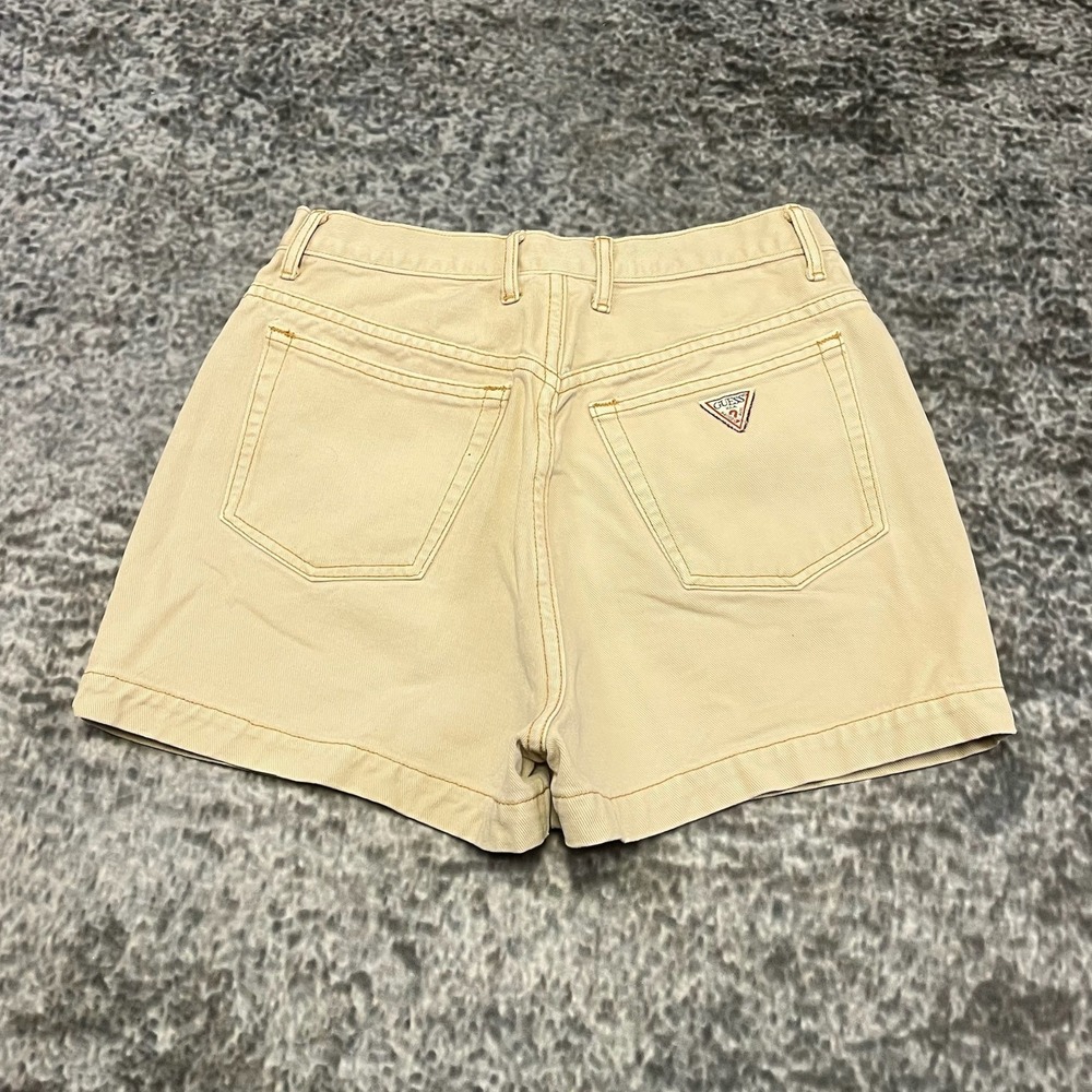 VTG Guess Shorts Denim High Waisted Size 28" Beige Summer Beach Mom 90s
